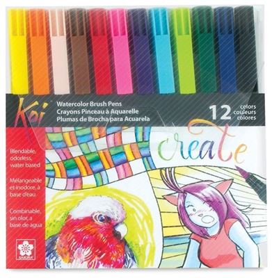 SKXBR-12SA Sakura Koi Coloring Brush 12 Pc Set - 12 Colors