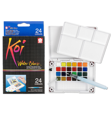 SKXNCW-24N Sakura Koi Water Color Pocket Field Sketch Box- 24 colors