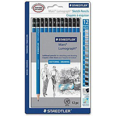 Staedtler Lumograph Pencil Set, 12-Pencils, Medium Degrees