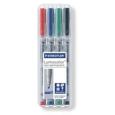 MS312WP4 Staedtler Lumocolor Non-Permanent Marker- Broad 4pk