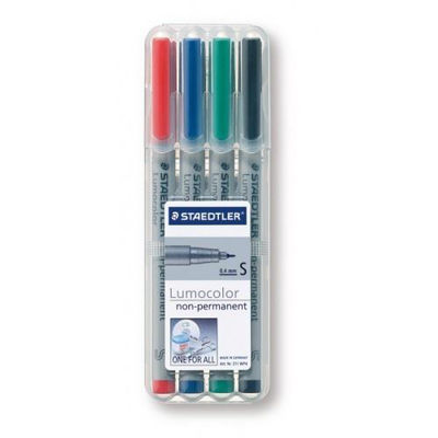 MS316WP4 Staedtler Lumocolor Non-Permanent Marker- Fine 4pk