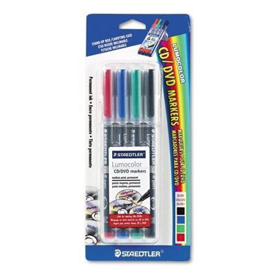 MS317CDWP4BK Staedtler Lumocolor CD/DVD Permanent Markers