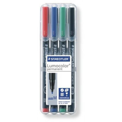 MS317WP4 Staedtler Lumocolor Permanent Marker- Medium 4pk