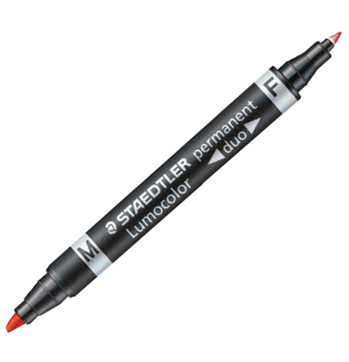 MS348-9 Staedtler Lumocolor® permanent duo Markers- Medium/Fine