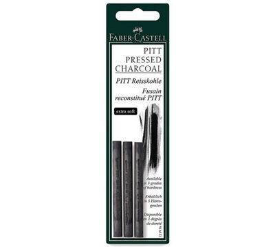 FC129996 Faber-Castell PITT Pressed Charcoal Extra Soft