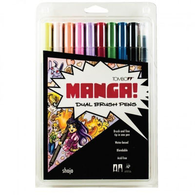 TB56173 Tombow ABT Dual Brush Pen 10 Set - Manga Shojo