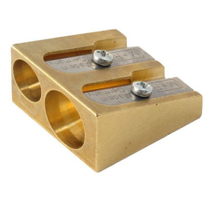 mg603-1252-mobuis-ruppert-brass-sharpener-double-hole-wedge-sharpener