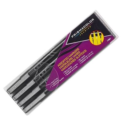  SA1738861 	 Prismacolor Fineline Marker Black 4pk Mixed Sizes 