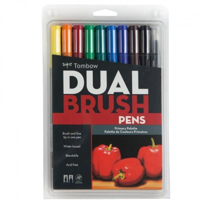 TB56167 	 Tombow Abt Dual Brush Pen 10 Set - Primary