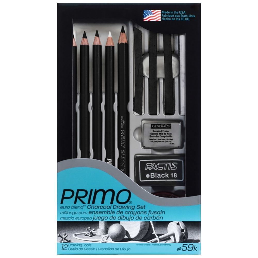 General Pencil Jumbo Compressed Charcoal Set, 3-Sticks