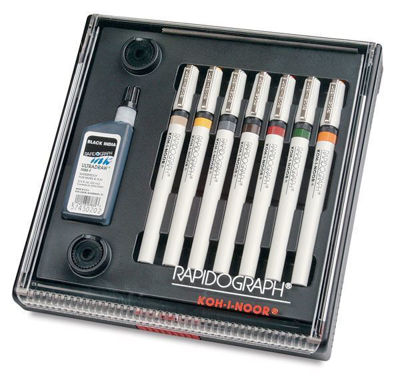 KO3165SP7P Koh-I-Noor Rapidograph 7 Pen Set 