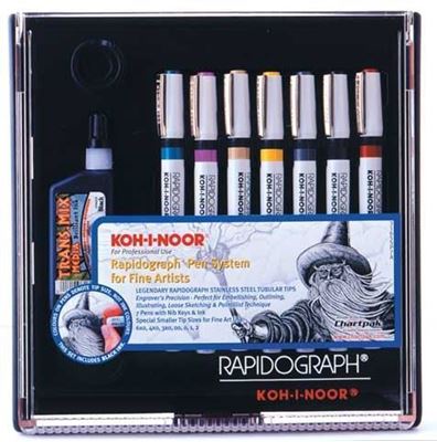 KO3165SP7A Koh-I-Noor Rapidograph Artist 7 Pen Set 