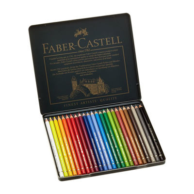 FC110024 Faber Castell POLYCHROMOS Artist Colored Pencil 24ct Metal Tin