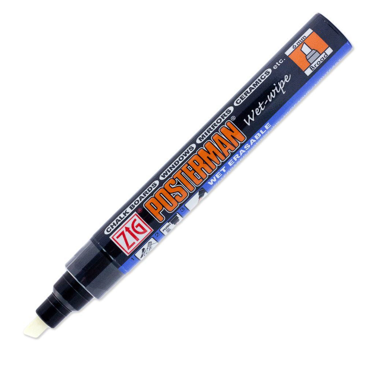 Color Collection Zig Posterman Waterproof 6mm Tip Red Marker with 2mm Tip