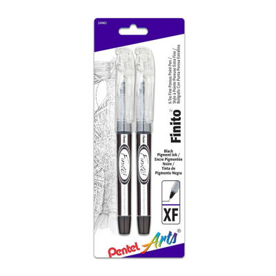 Pentel Finito! Porous Point Pen, X-Tra Fine Point Tip, Black Ink, 2-Pk