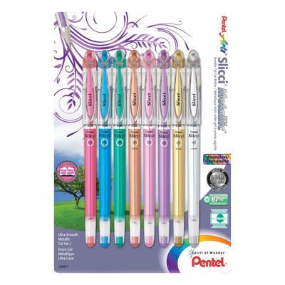 Pentel Slicci Metallic (0.8mm) 8-Pk Assorted Colours