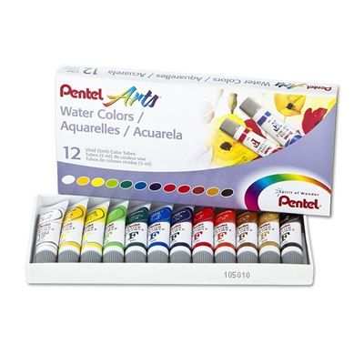 Pentel Water Colors Assorted Colors, 12-Pk