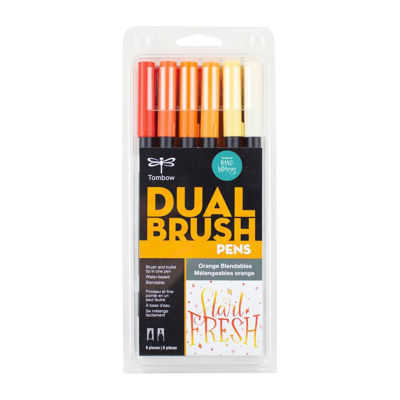 TB56220 Tombow Abt Dual Brush Pen 6 Set - Orange Blendables