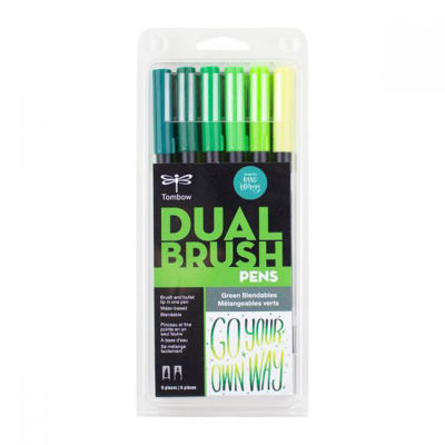 TB56221 Tombow Abt Dual Brush Pen 6 Set - Green Blendables