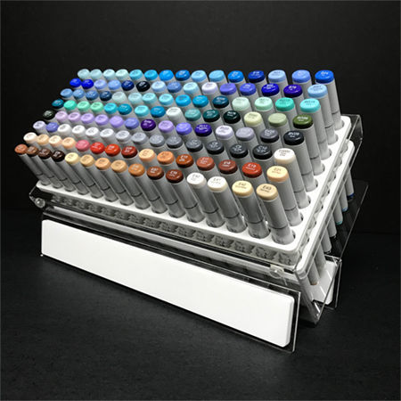 2 Art Marker Pen Organizer Tray Stands Durable Fits Copic Horizontal Holds 72