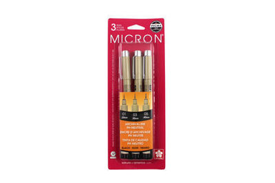 Sakura Pigma Micron Pen Set Brush/Graphic Black 8pc