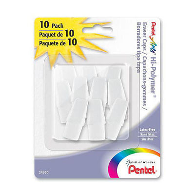 Pentel Hi-Polymer White Cap Erasers 10-Pk