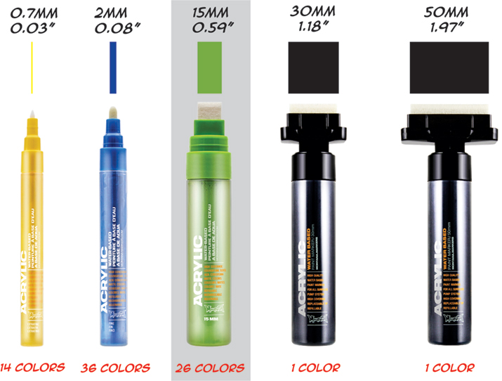 Montana 15mm Acrylic Markers